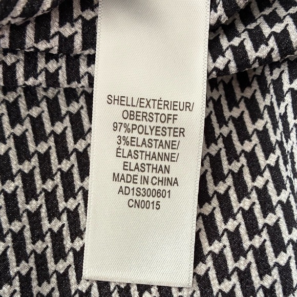 Adriana Papell Black and White Houndstooth Long Sleeve Blouse 1X - Picture 8 of 9